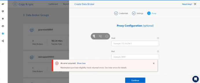 Marketplace purchase eligibility check returned errors. See inner errors for details