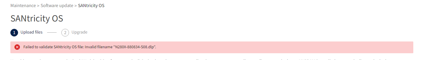 SANtricity upgrade to 11.80 fails on NVSRAM upgrade for StorageGRID Appliance