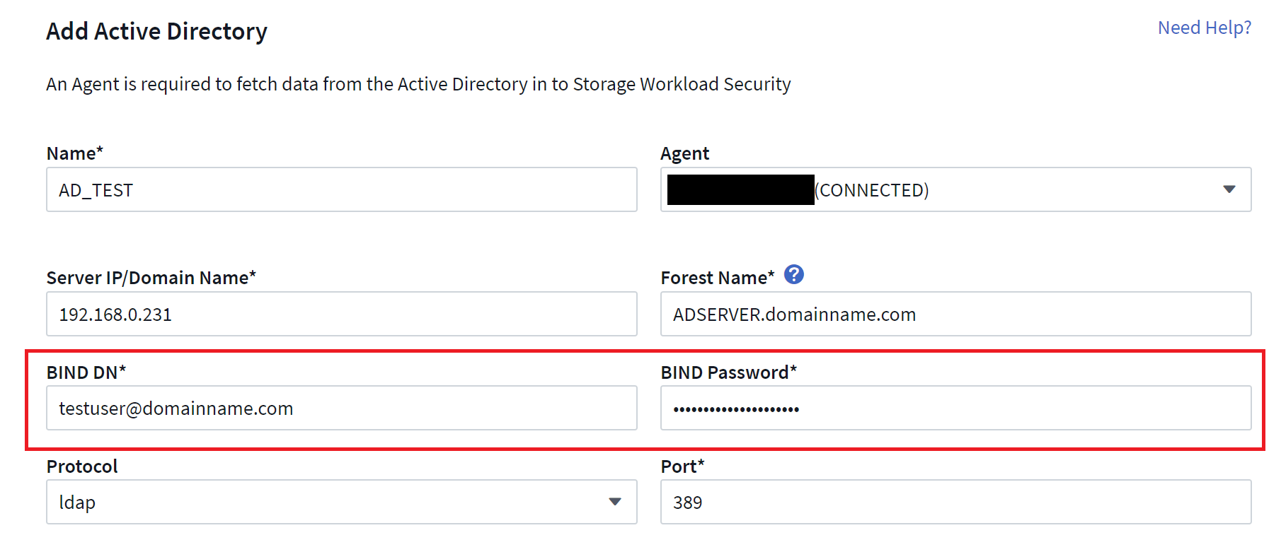 Unable to add Active Directory as User Directory Collector in Workload Security Unable to add Active Directory as User Directory Collector in Workload Security