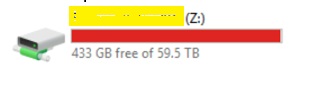 Qtree provisioned is showing nearly full at host end but volume is having space