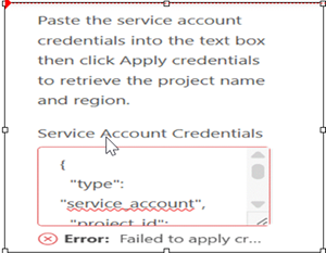 Failed to apply Service Account credentials during GCNV discovery Failed to apply Service Account credentials during GCNV discovery