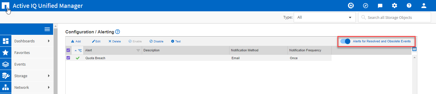 Alerts for Resolved and Obsolete Events