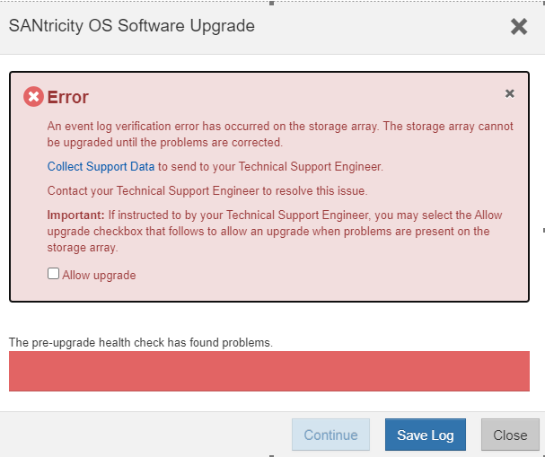 E-Series SANtricity OS upgrade pre-check fails