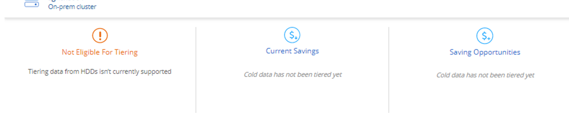 Cloud Tiering failing with error HDDs isn't currently supported